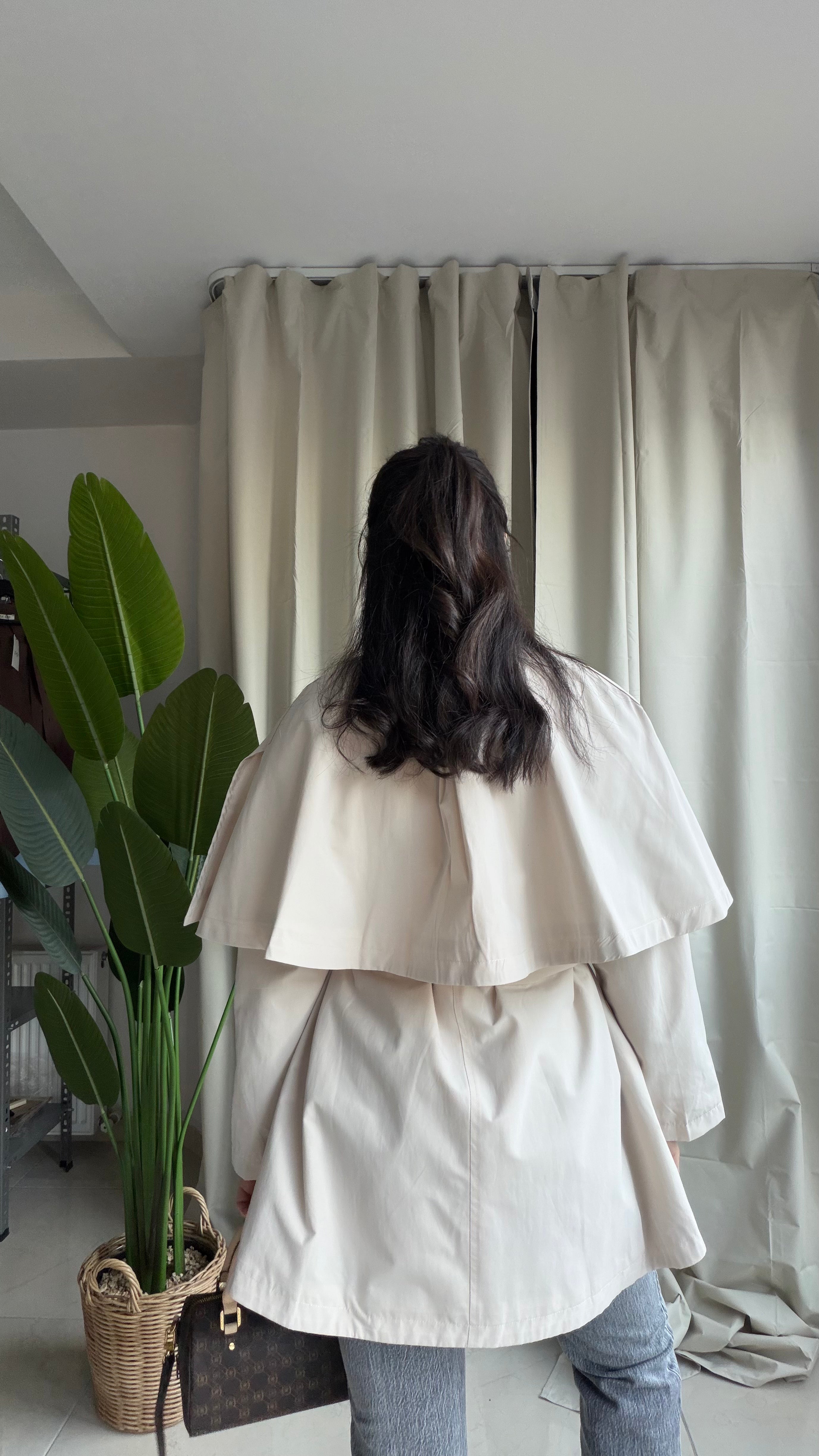 Pelerinli Kuşaklı Trençkot