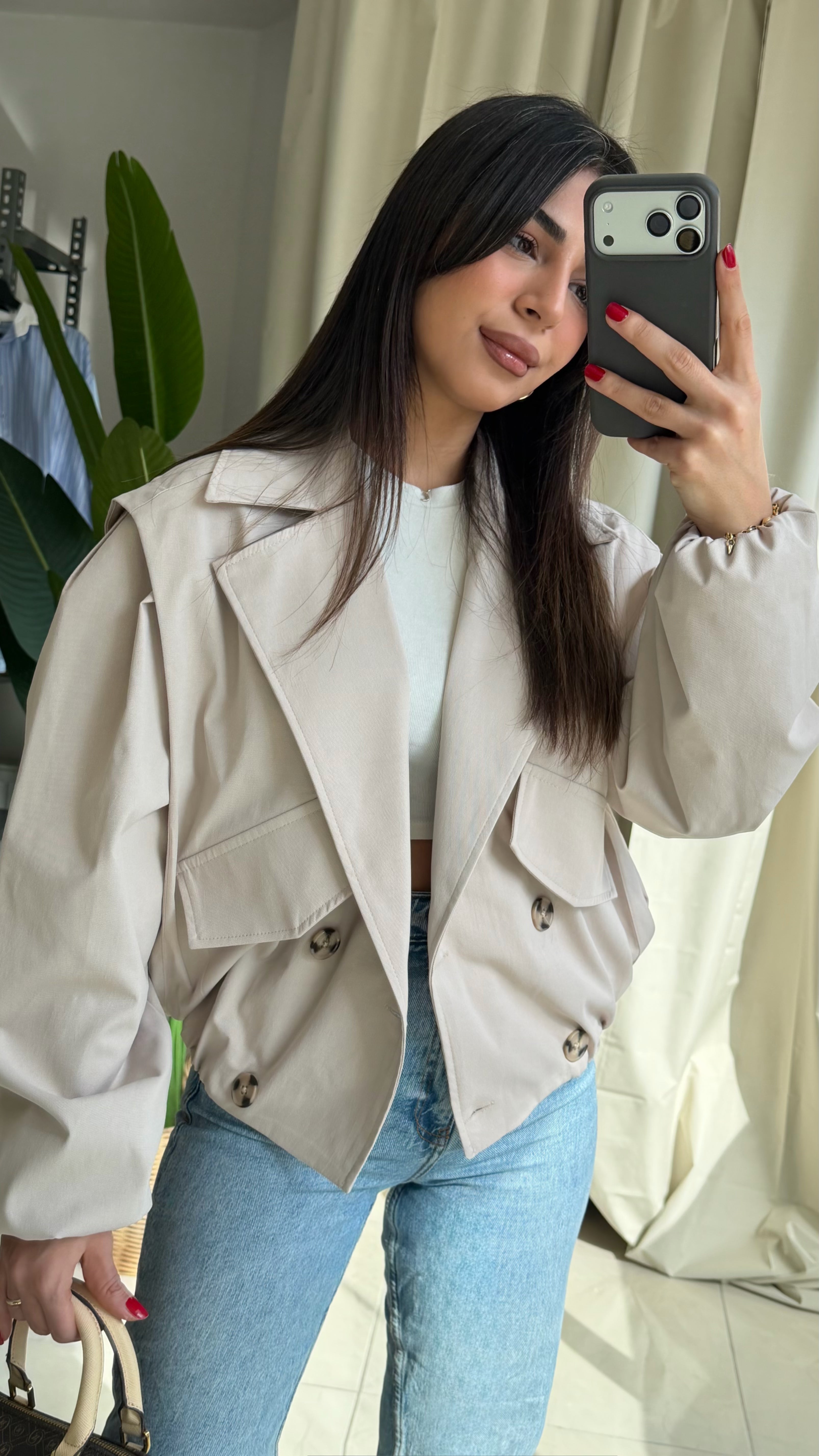 Kısa Bomber Trençkot