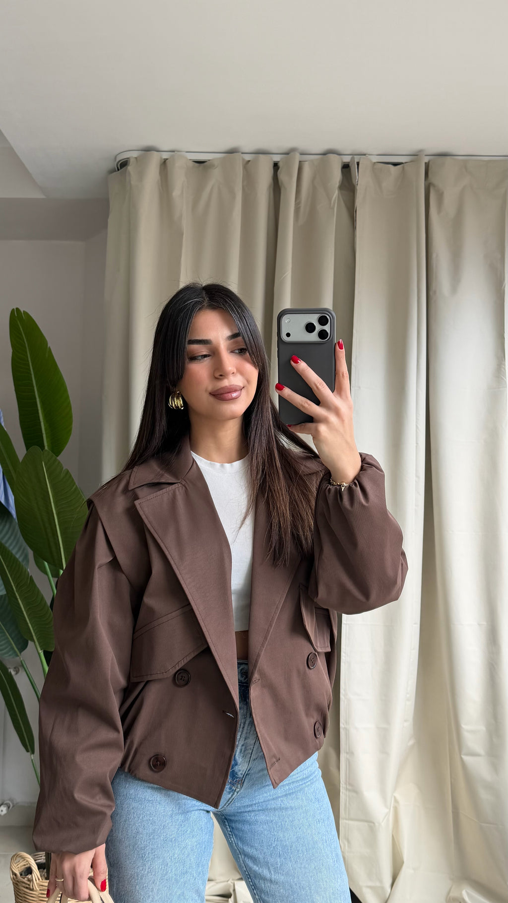 Kısa Bomber Trençkot