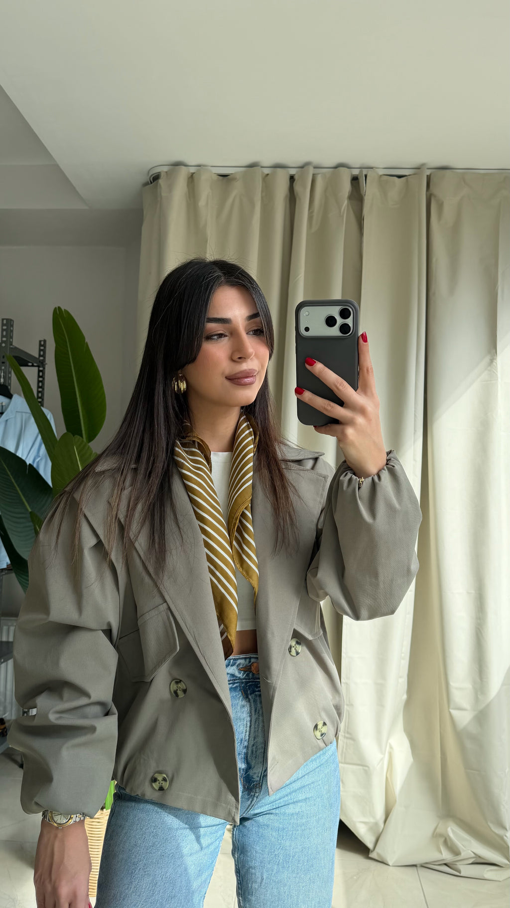 Kısa Bomber Trençkot