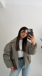 Kısa Bomber Trençkot