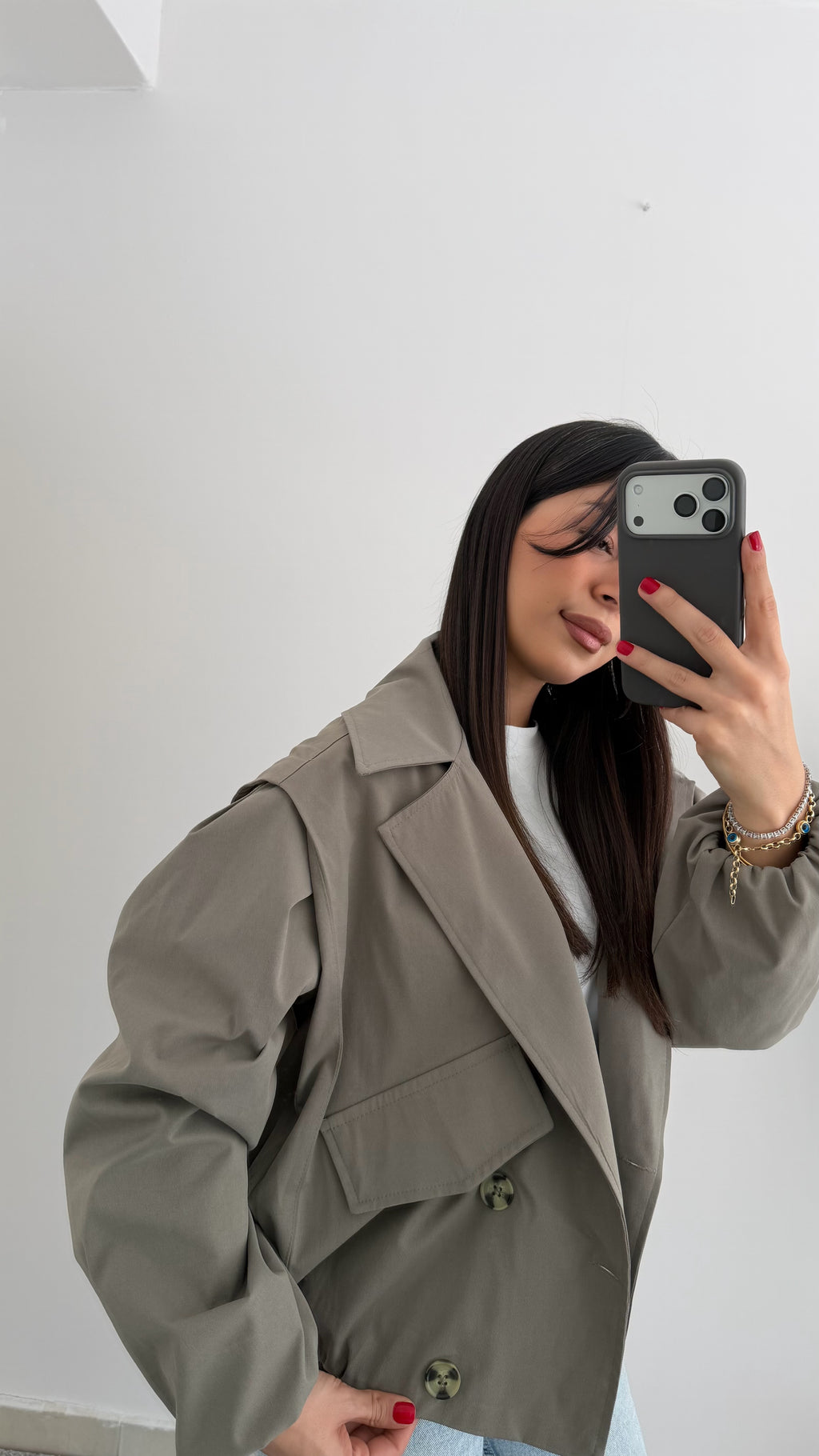 Kısa Bomber Trençkot