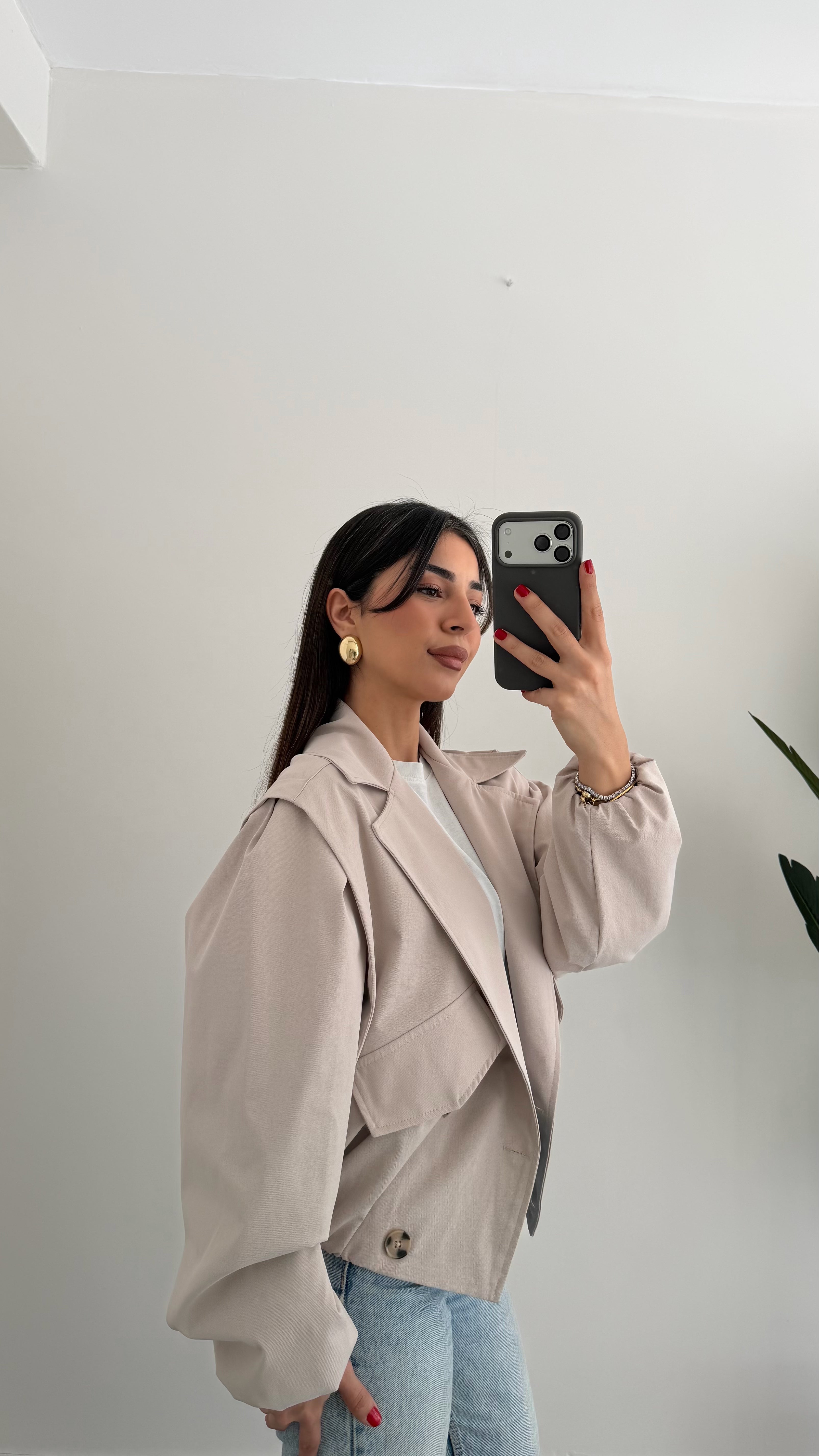 Kısa Bomber Trençkot