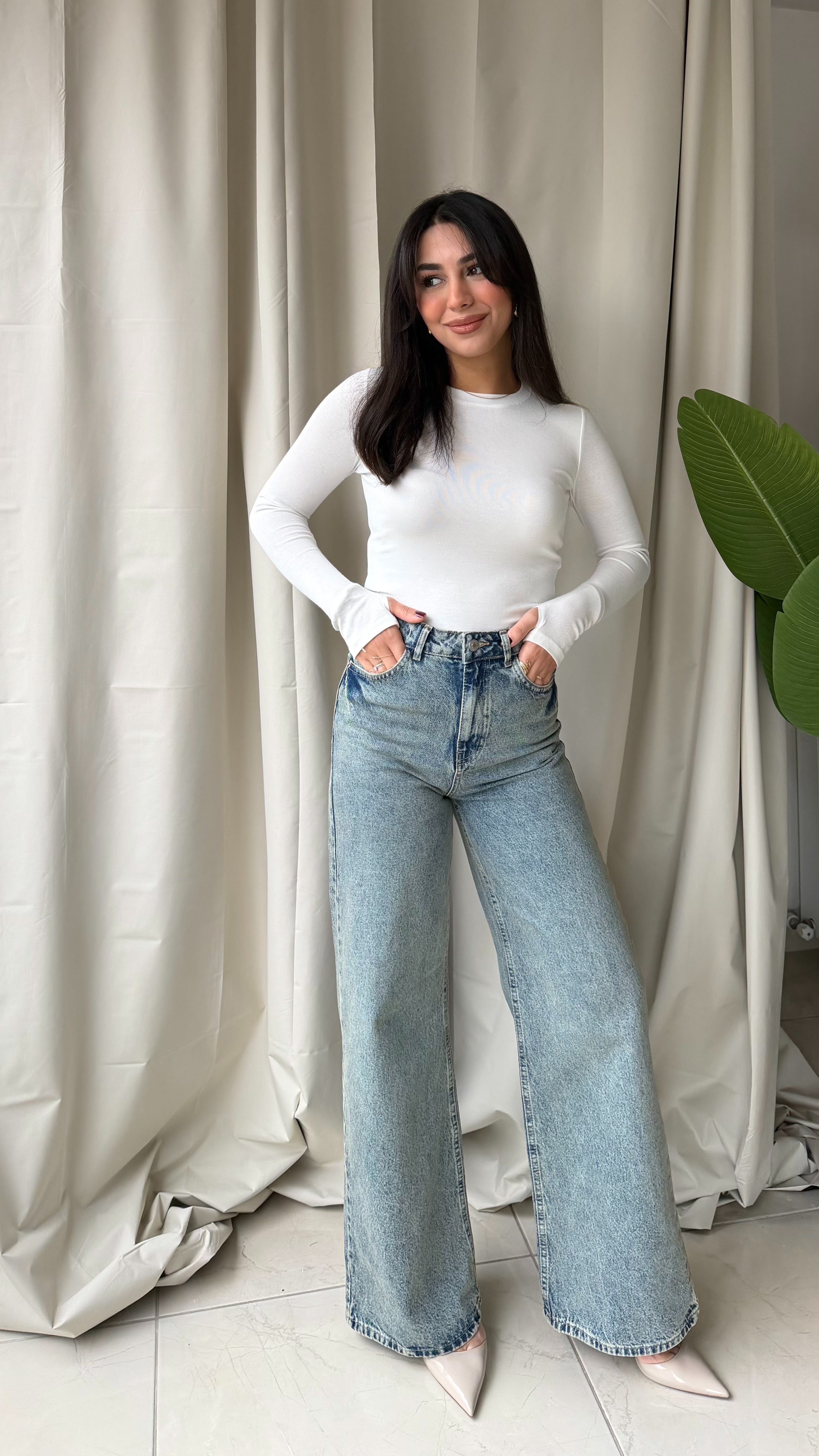 Mavi Eskitmeli Wide Leg Jean