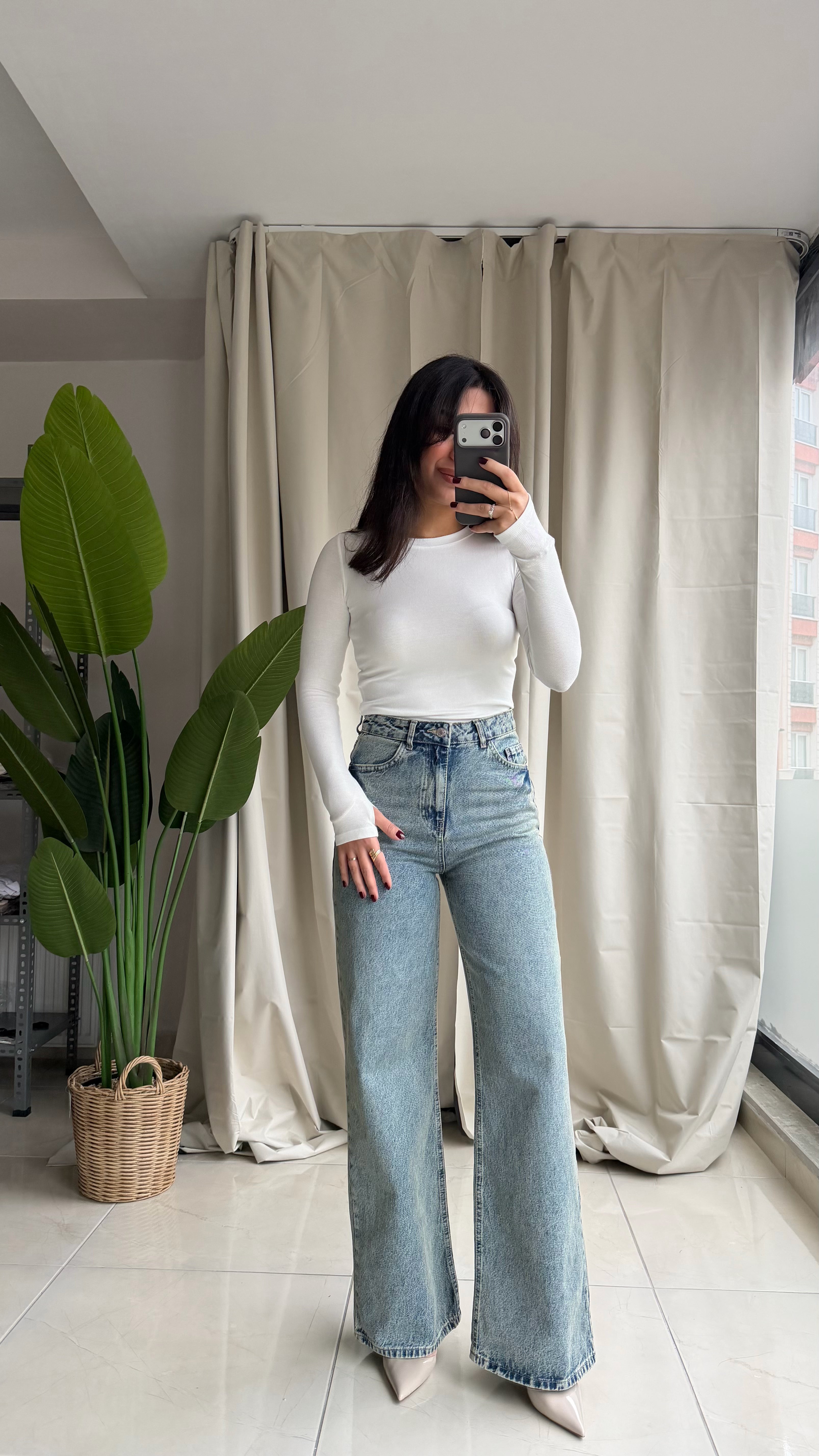 Mavi Eskitmeli Wide Leg Jean