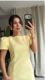 Balon kollu kısa elbise