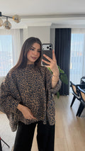 Leopar Pelerinli Bluz